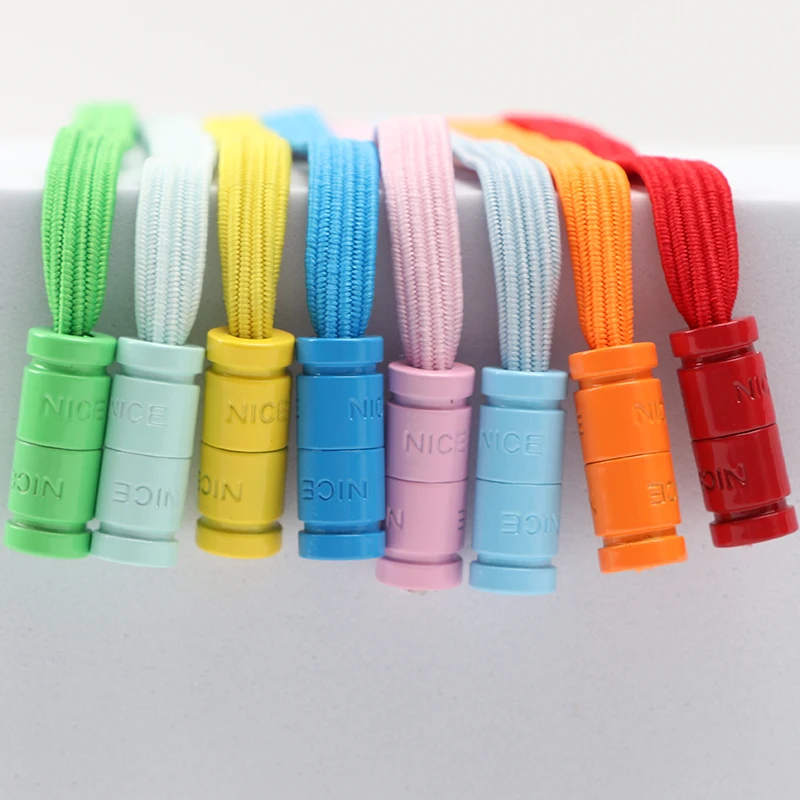 Shoelaces Without Ties Nice Metal Capsule Locks Elastic Laces With Quick Colorful Buckle Decorations Sneaker Shoes Assessories