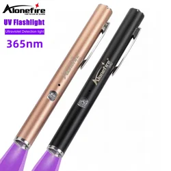 UV 365nm Blacklight Pen Flashlight USB Charging Money Ore Moldy Food Pet Stains Cat Tinea Leakage Invisible ink Marker Detection