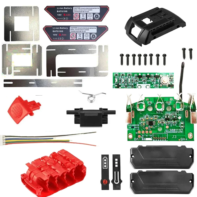 BAT618 18V Li-ion Battery Casing Sleeve Protection Plate for Bosch 18V Tools LED Light Label Capacity Tag Spring Battery Casing