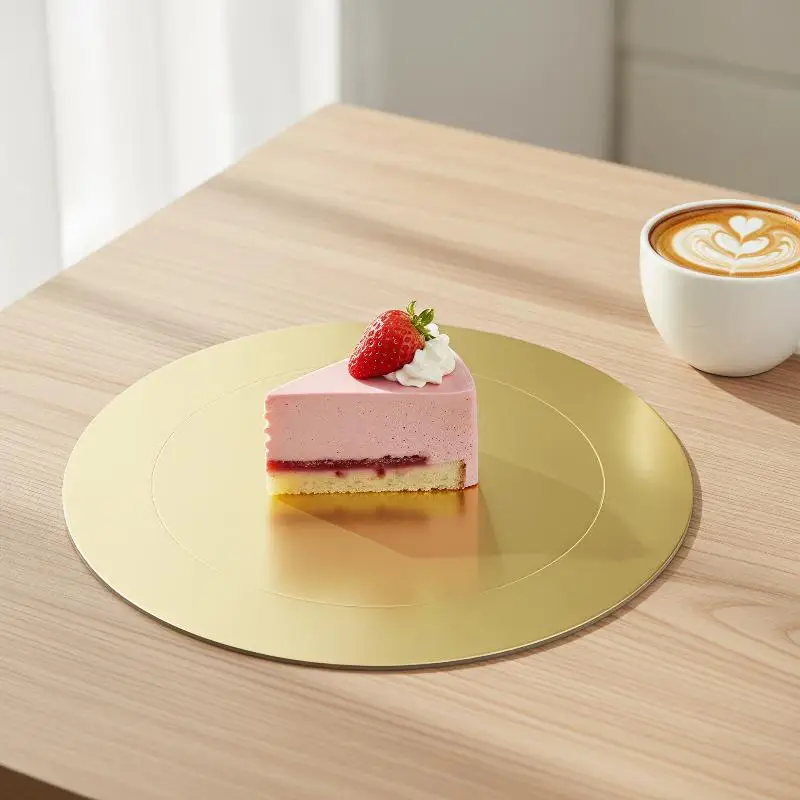 10pcs Durable Inch Round Cake Board Golden Cardboard Cake Cardboard Circle Dessert Tray Baking Cakes