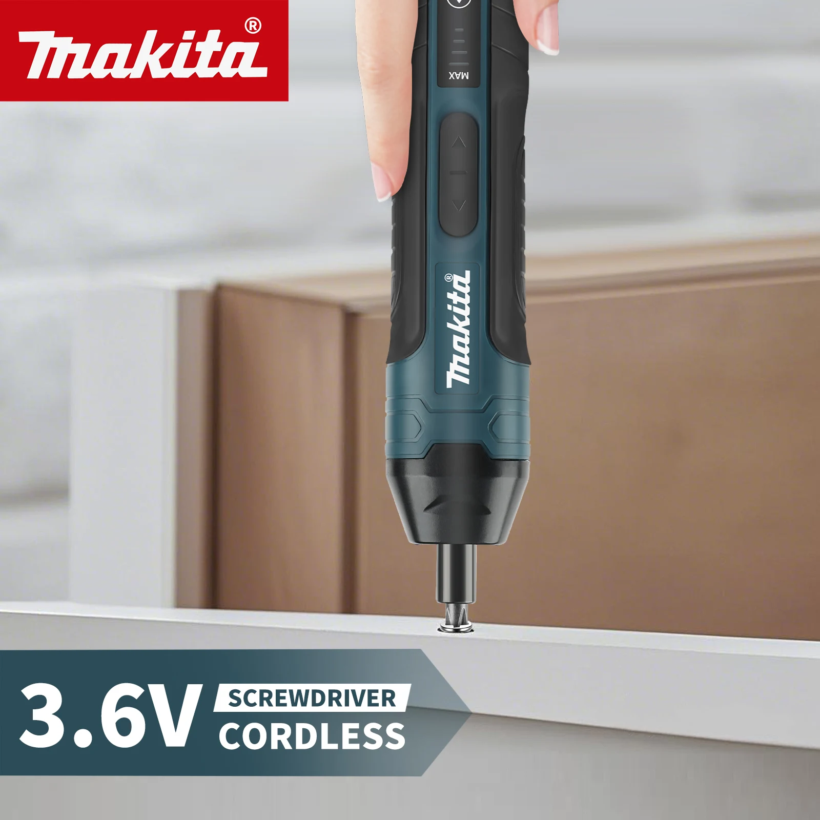 For Makita HT422 Cordless Electric Screwdriver, Forward & Reverse Rotation Portable Pen-type Screwdriver for DIY Assembly