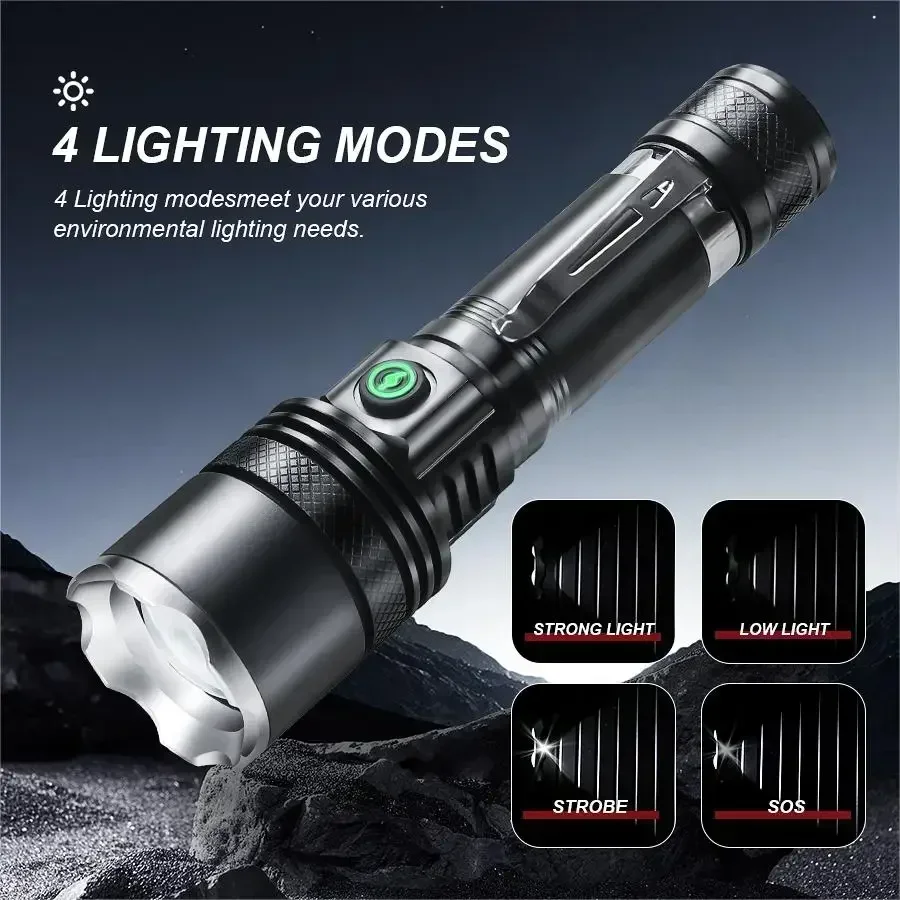 XIWANGFIRE Portable Flashlights Telescopic Zoom Super Bright LED Flashlight Waterproof Pen clip Torch Working Emergency Lantern