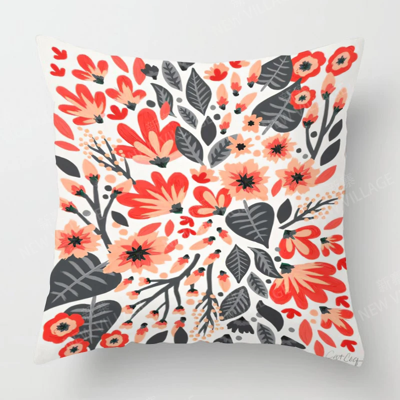 Indian autumn home decoration pillowcase, modern cover 45x45cm, 45x45, 50x50cm, 60x60, 40x40cm, green leaf