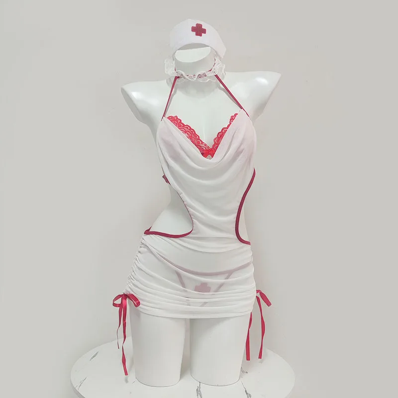 

Japanese Anime Girl Group Nurse Uniform Sexy Lingerie Sweet Women Mini Dress Erotic Pajamas Temptation Costume Cosplay Costumes