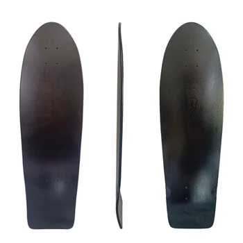 Planche de Surf Professionnelle en Érable Noir Massif avec Pied, Planche à Roulettes Double Déformation, 34 Pouces