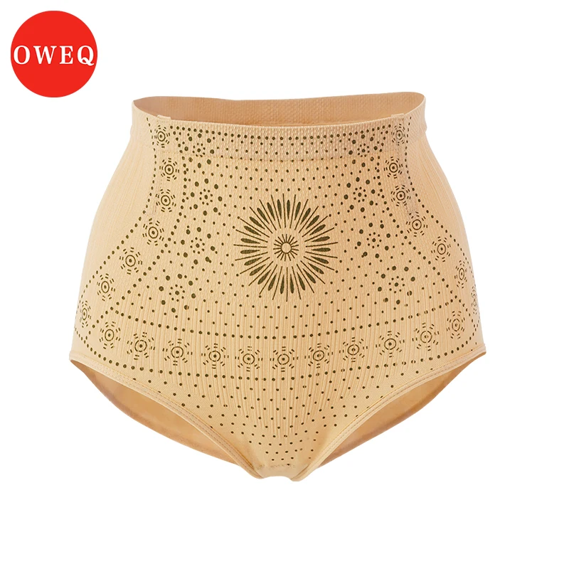 

OWEQ Women's High Waist Sexy Printed Shaping Panties Belly Controlling Butt Lifting Bodybuilding Short Women's Shaping Briefs