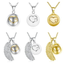 Eudora Maternity Jewelry Mix Styles White Gold Color Heart Chime Bola Pendant Angel Caller Necklace Jewelry For Pregnant Women