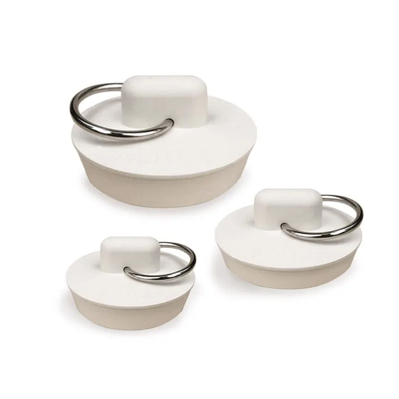 White Rubber Stopper, Plug for Sink, Wash Basin & Bathtub, Drain Pipe Water Block Plug