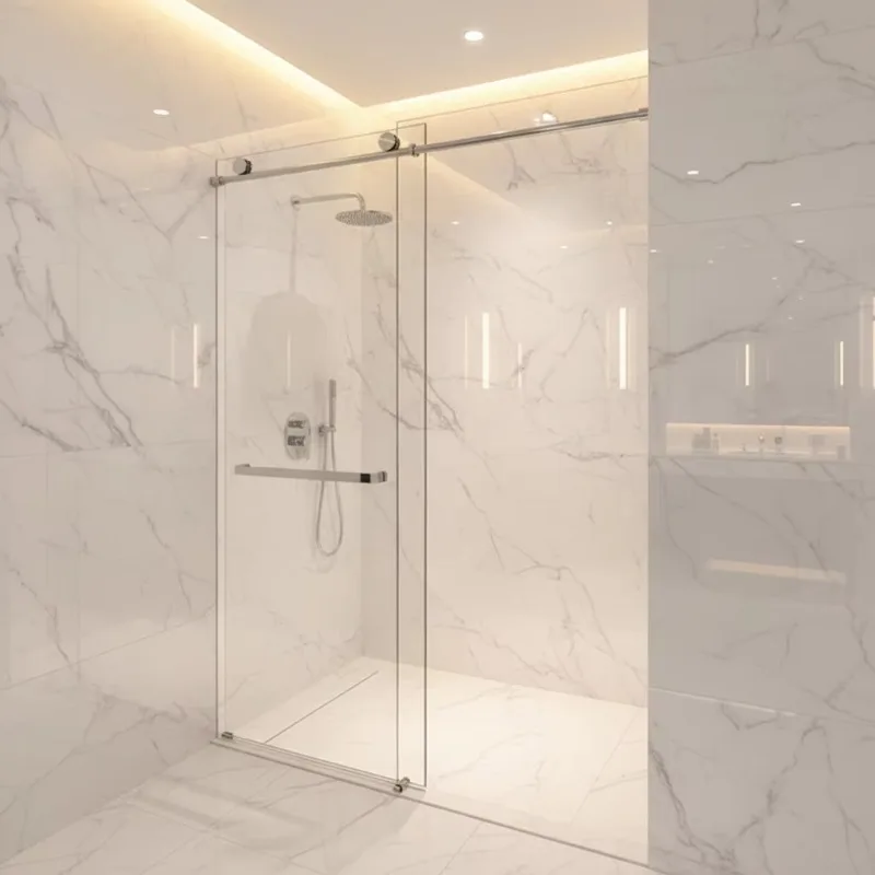Customized Shower Enclosure 8mm Tempered Frame Glass Shower Cabin With One Sliding Door Soft Close Waterproof Bathroom Stall