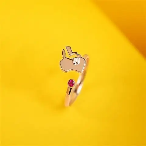 TAKARA TOMY Pikachu Girls Do Not Fade 925 Silver Diamond Opening Adjustable Ring Sweet and Lovely Ladies Hand Jewelry