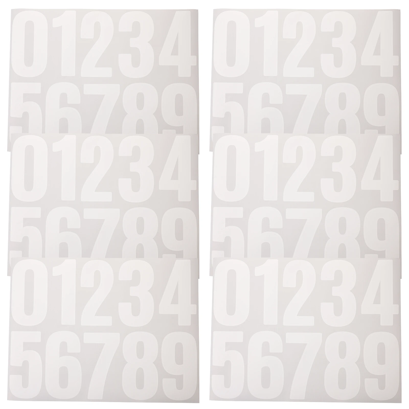 

6 Sheets 4 Inch Digital Stickers Address Number Waterproof Adhesive Mailbox Trashcan Numbers White Self Adhesive Decals Outdoor