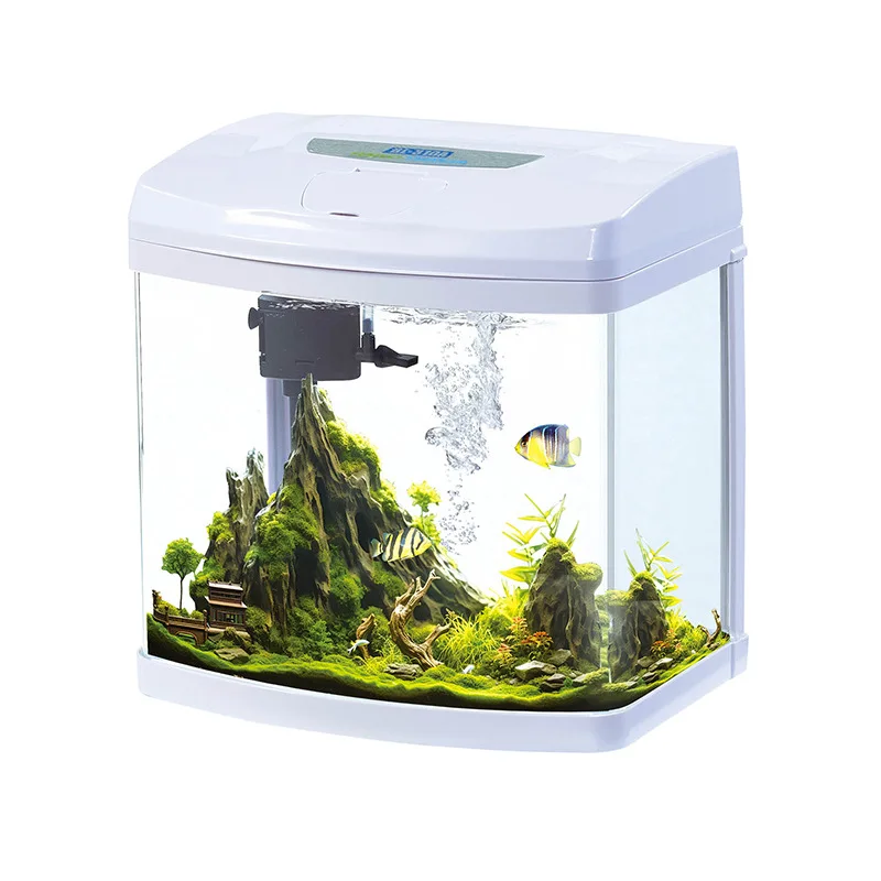 

Fish tank small living room 2026 new home landscaping ecological water tank with cover transparent desktop goldfish tank