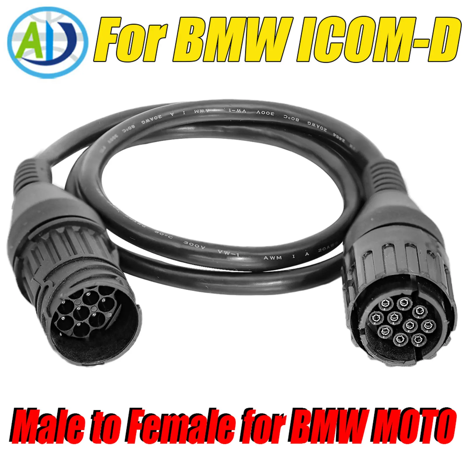 

For BMW 10pin to 10pin OBD Diagnostic Cable ICOM-D Socket Diagnostic Adapter Cable Extension Connector for BMW Motorcycles 10Pin