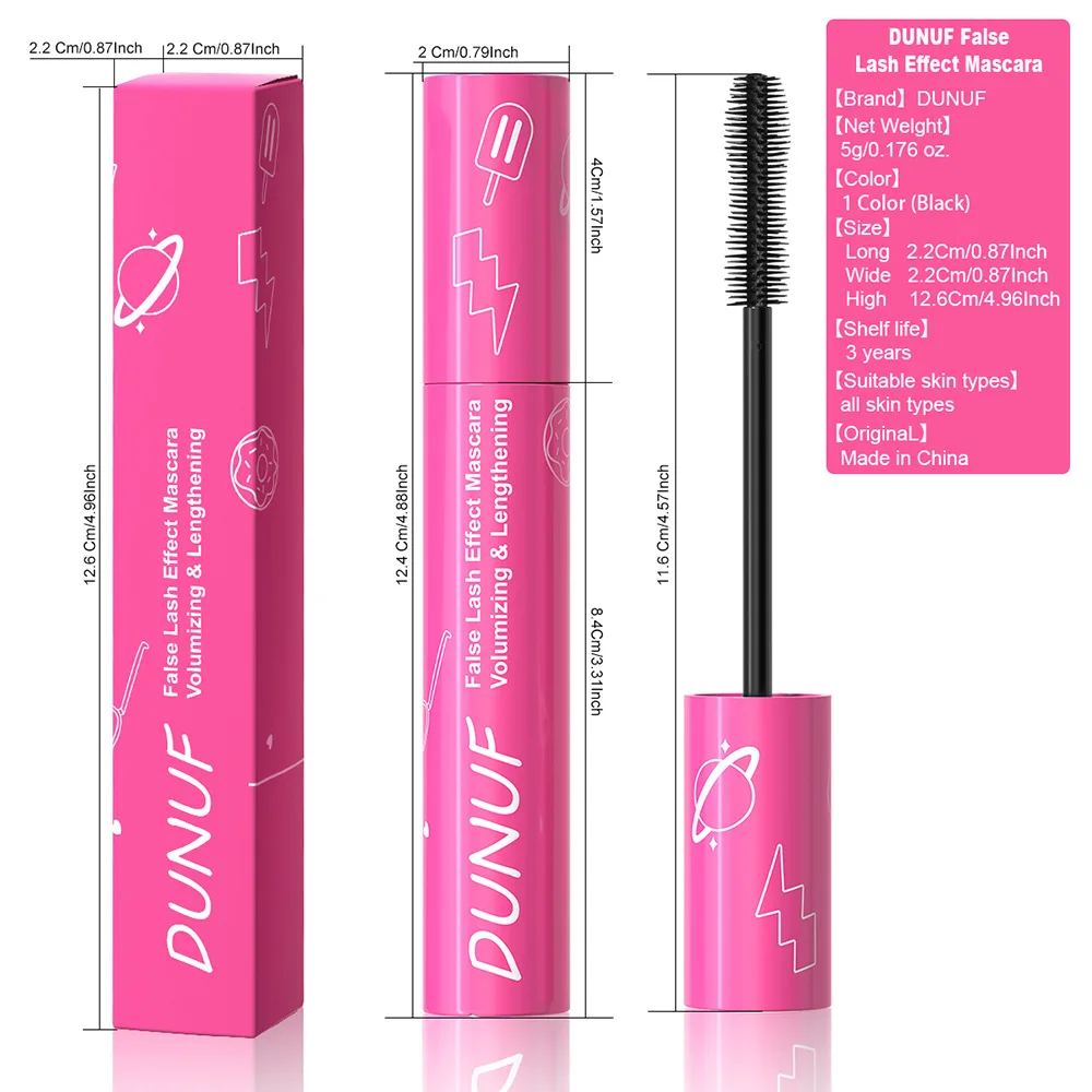 Mascara nero impermeabile senza impacchi Allungamento naturale Volumizzante Curling Resistente ai sbavature Facile rimozione con acqua calda
