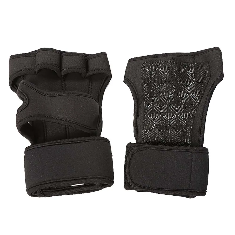 1 Para Oddychających Rękawic Bez Palców do Podnoszenia Ciężarów Rozmiar M Czarne Trening Siłownia Sporty na Świeżym Powietrzu Ochrona Ćwiczenia Antypoślizgowe