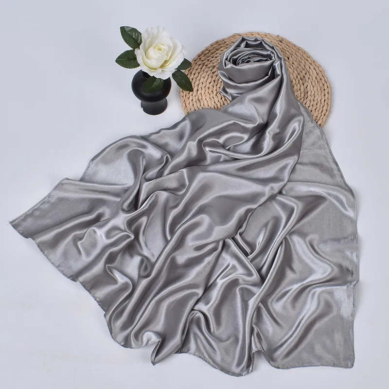 90 cm Seide Schal Schal Headwraps Für Frau Mode Vier Jahreszeiten Haar Zubehör Hijab Foulard Bandana Femme Kopftuch – Detail 6
