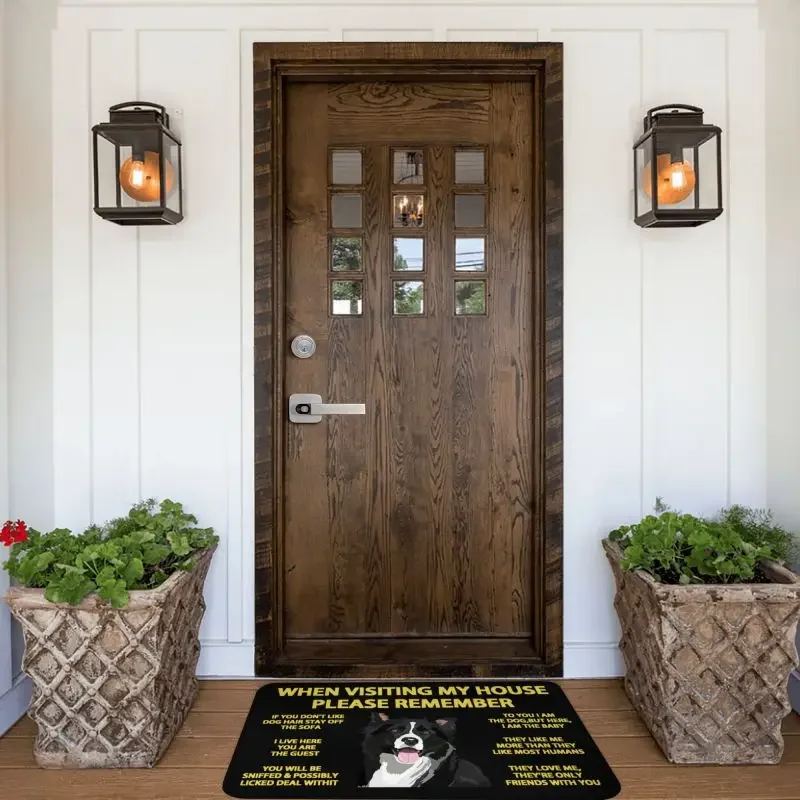 Custom Border Collie Doormat Non-Slip Entrance Kitchen Bathroom Floor Door Mats Pet Dog Gift Garden Rug Carpet Footpad