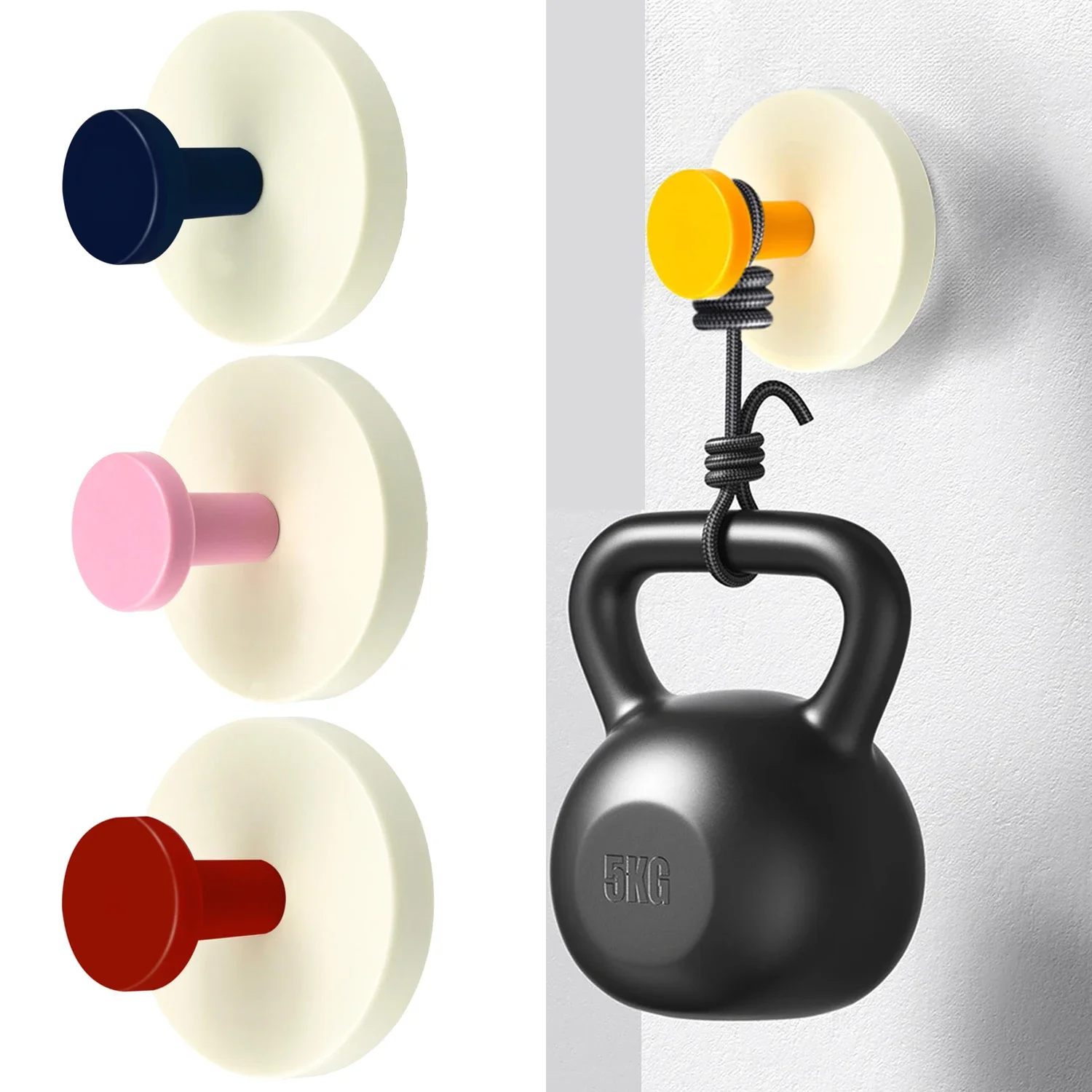 

4pcs Suction Cup Hooks Adhesive Wall No Damage Extra Sticky Storage Hooks - Holds Heavy Duty for Towel, Shower, Bathroom Door