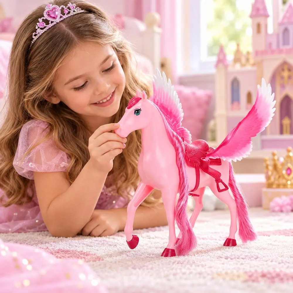 Gifts PVC Toy Horse Figurine Removable Saddle Movable Head Horse Model Long Mane Toy Pony Figurine Dollhouse Scenes