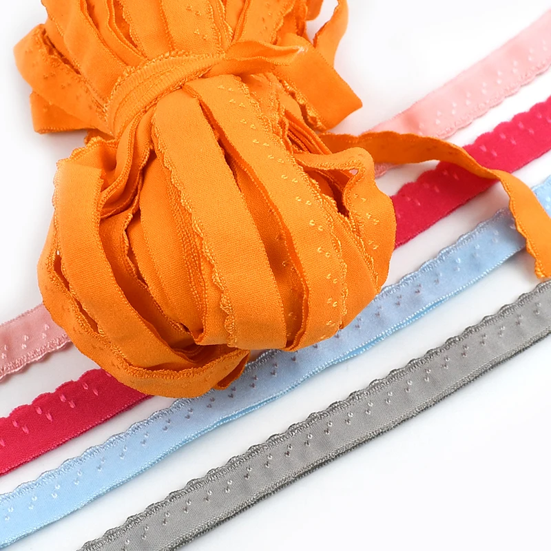

5/10/20M 11mm Nylon Lace Elastic Band Double Fold Rubber Bands for Bra Straps Clothes Decor Stretch Tape DIY Sewing Accessories