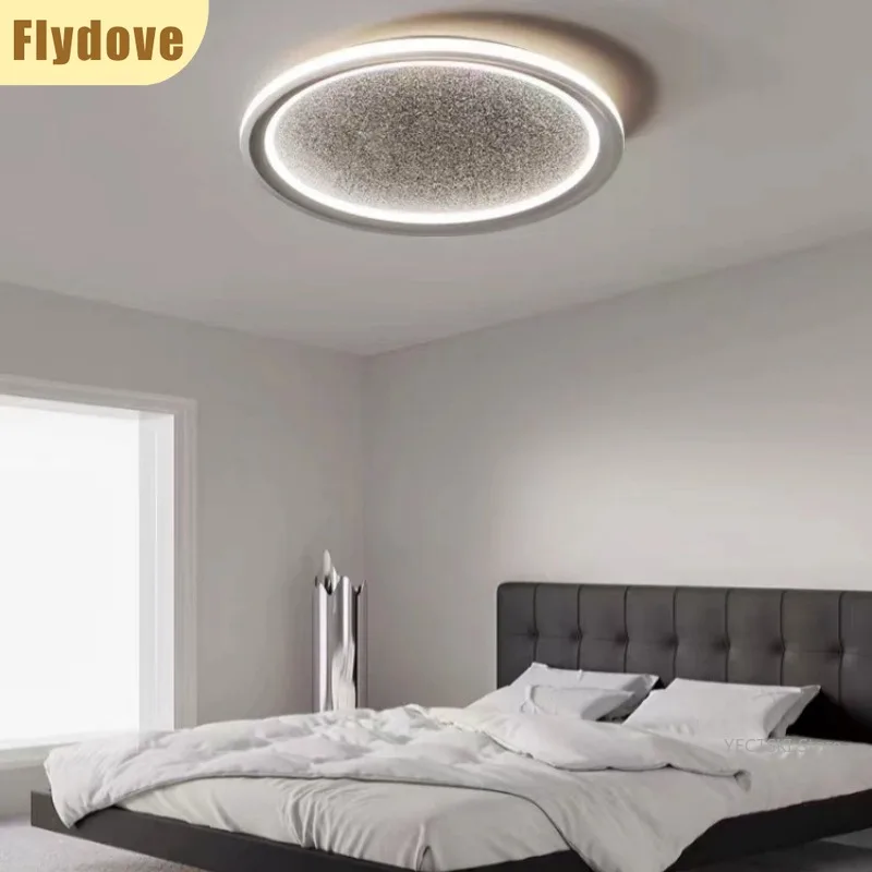 

Full Spectrum Italian Minimalist Starry Sky Bedroom LED Chandelier Modern Hotel Study Guest House Round Ceiling Light Decoration