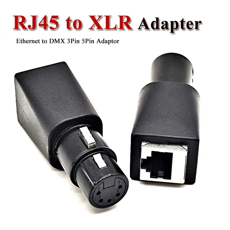 

RJ45 to XLR 3Pin 5Pin Conversion Connector xlr to rj45 Network Ethernet Adaptor Male to Female Audio DMX wit Variable Plug