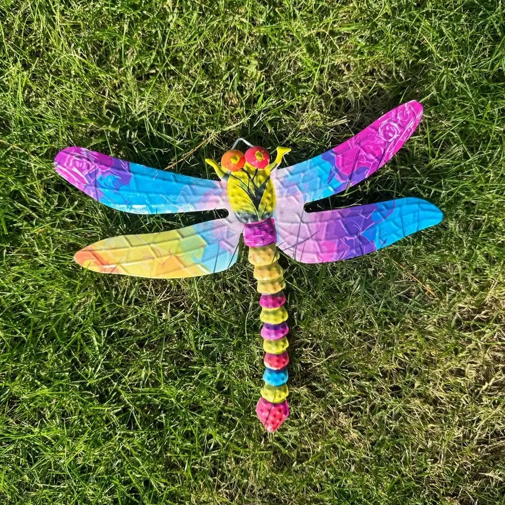 High Quality Metal Dragonfly Decorations Home Courtyard Garden Colorful Dragonfly Wall Hanging Creative Durable Ornaments