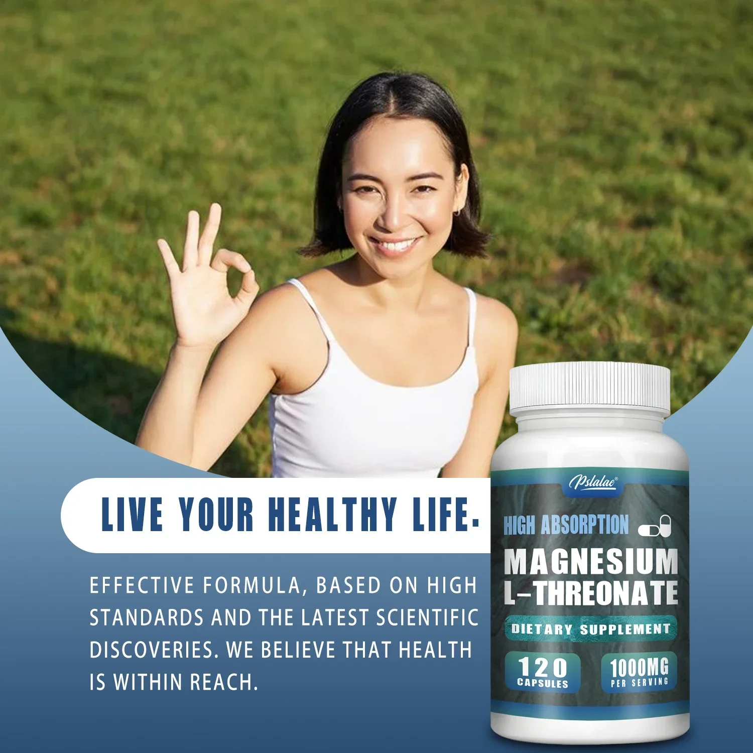 Magnesium L-Threonate - Supports Focus, Memory & Learning Brain Health, Boosts Nerve Energy, Sleep Support