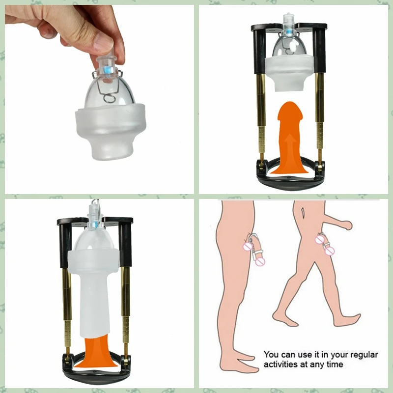 Male Enlarger Stretcher Tension Traction Correction Bending Penis Pump Sex Toys Men Dick Vacuum Cup Extender Enlarger Trainer