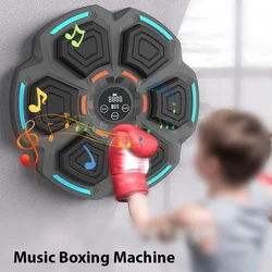 Music Boxing Machine with Boxing Gloves Music Playback Lighting BT Wall Mounted Smart Music Punching Machine 9 Speed  Levels