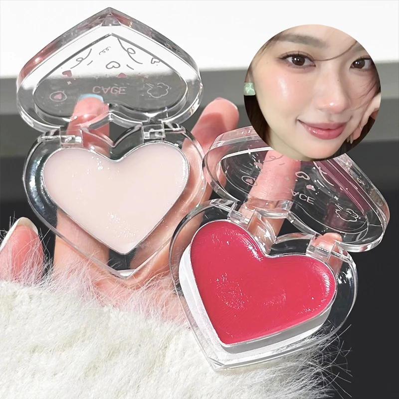 Love Heart Highlighter Blusher Palette Multiuse Water Light Highlighter Blush Cream Brighten Lying Silkworm Face Makeup Korean