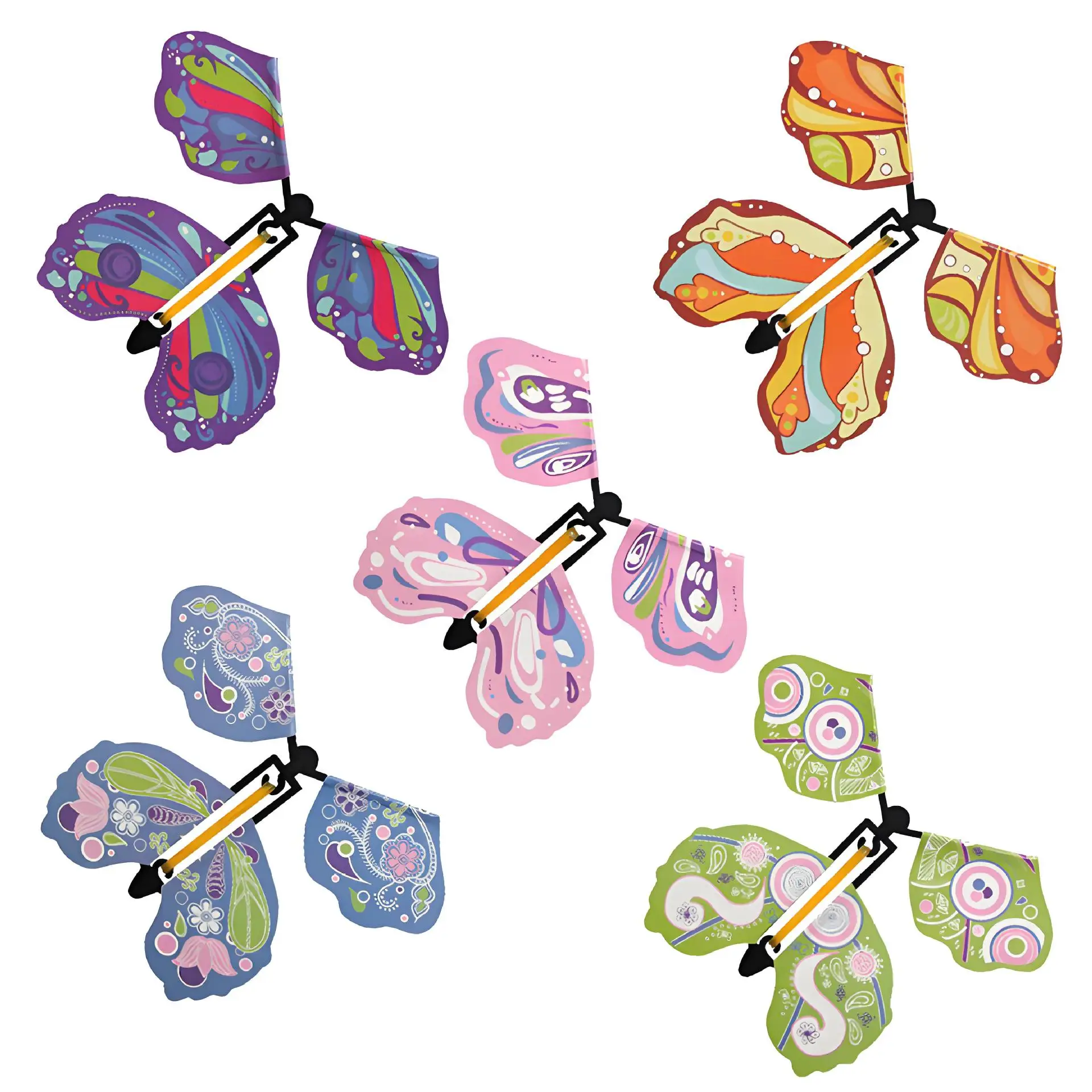 Magische fliegende Schmetterlingsspielzeuge – mit Gummiband angetrieben, lustige Scherzartikel für Kinder, Geburtstagsgeschenk. – Detail 6