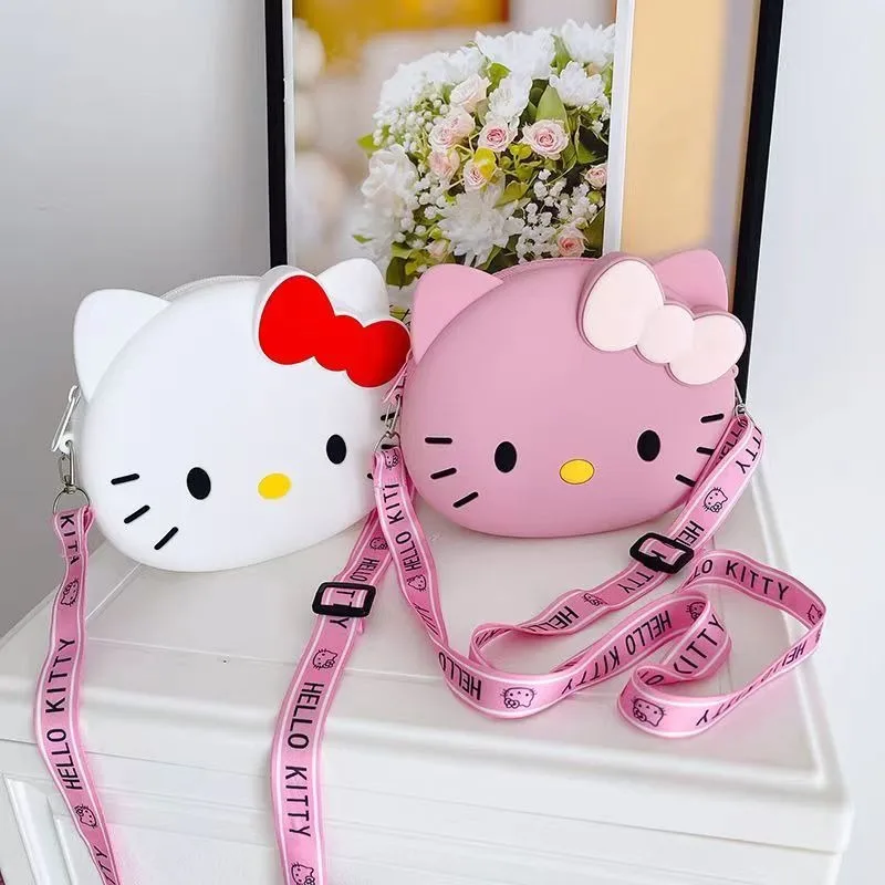 Anime Sanrio Hello Kitty Women\'s Crossbody Bag Kawaii Portable Travel 3d Shoulder Phone Bag 12 Cm and 20 Cm Gift for Girls