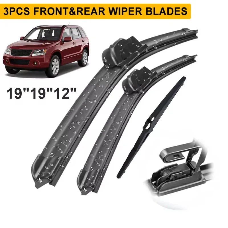 

Wiper Front & Rear Wiper Blades Set Kit For Suzuki Grand Vitara 2005 - 2015 Windshield Windscreen Rain Brushes 19"19"12"