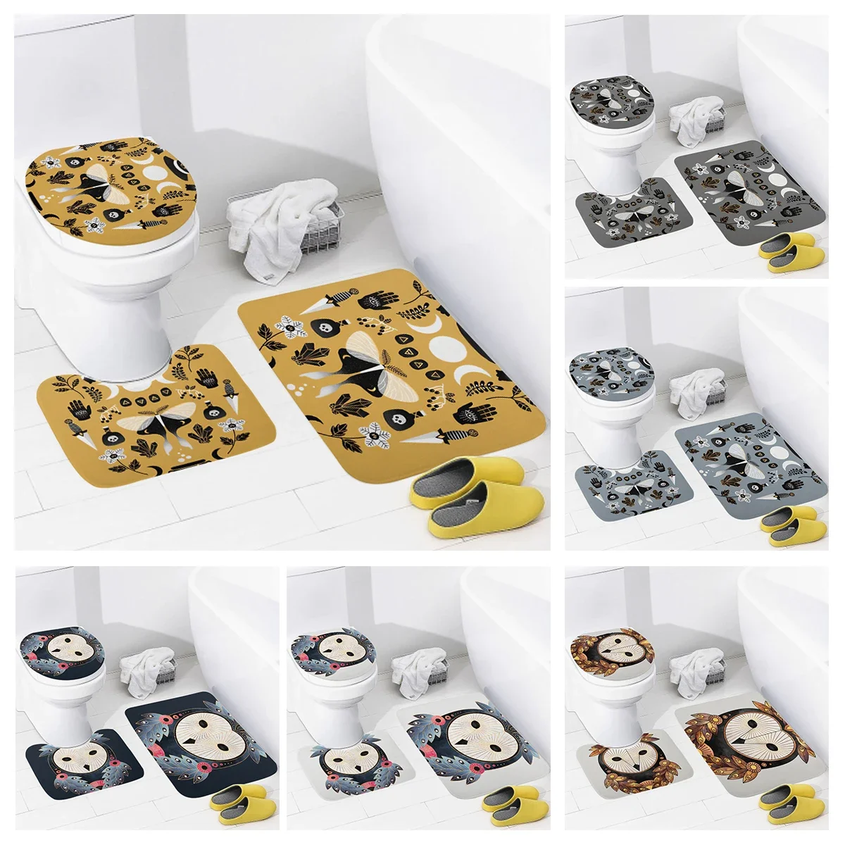 Home bathroom floor mats Anime animal style Bath Foot mat modern accessories rug Toilet mat Bathtub anti-slip carpet aaaa