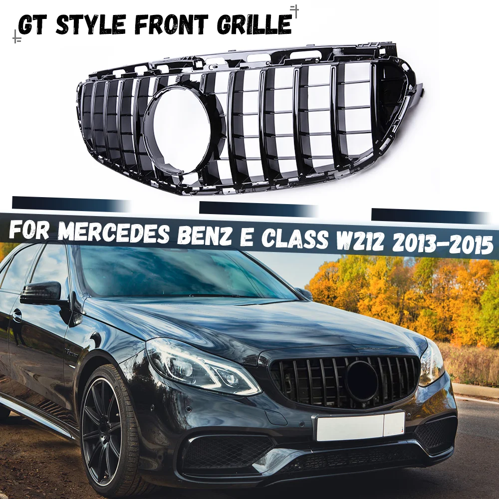 GT Style Front Grille Racing Grill Mesh Tuning For Mercedes Benz E Class W212 2013-2015 E260 E300 E350 E200