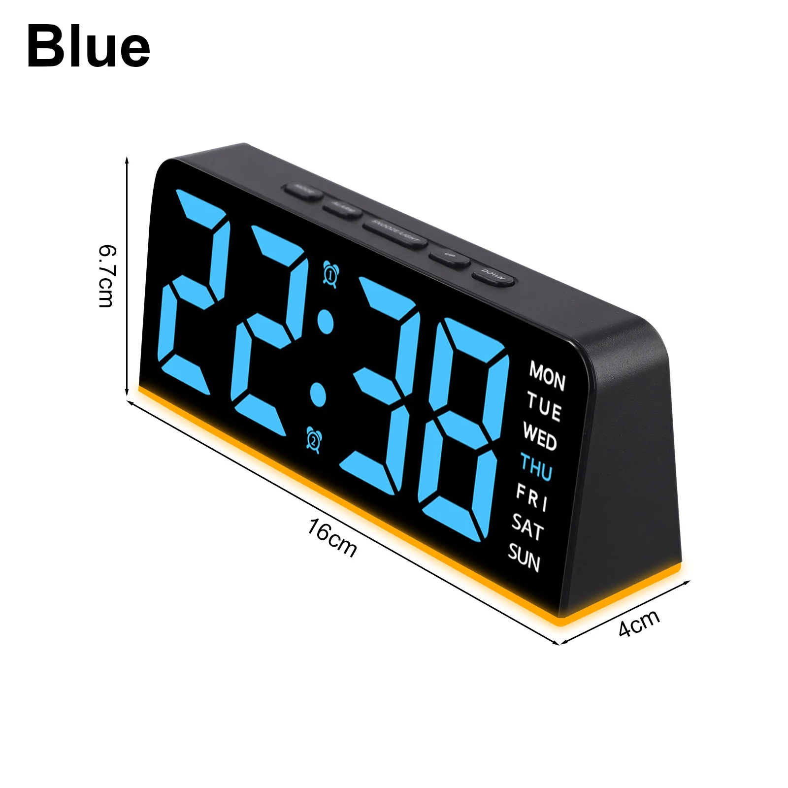 Date Table Clock Alarm Clock 16*6.7 Cm Size Clear Time Visibility Clock With Temperature Display Digital Clock