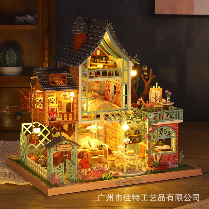 Jungle secret handmade DIY doll house miniature gift architectural model