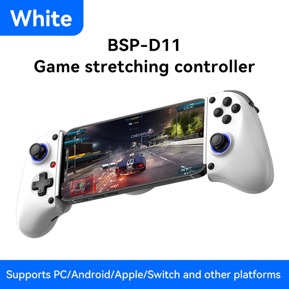 Game Stretching Controller RGB Light Mobile Phone Gamepad with Turbo/6-axis Gyro/Vibration for Android iOS PS3 PS4 Switch PC