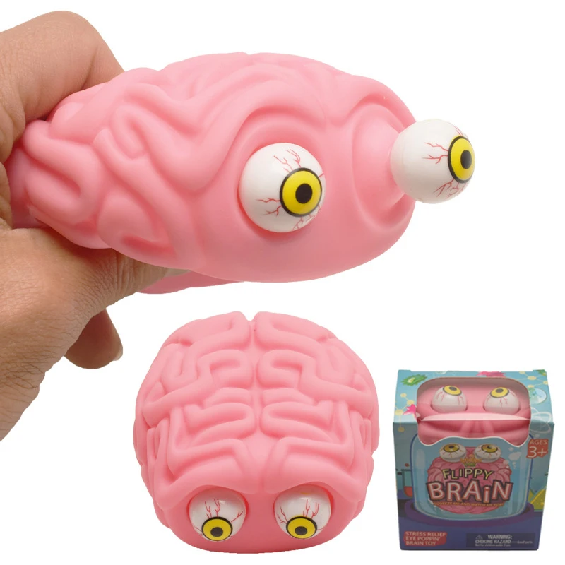 

Simulation Anti Stress Flippy Brain Squishy Eye Popping Squeeze Fidget Toy Cool Stuff Kids ADHD Autism Anxiety Relief Toy