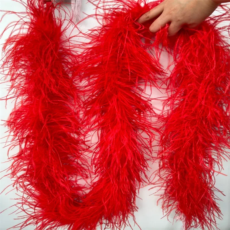 Beatiful 2 Meters 6 Layer Natural Ostrich Feathers Boa Quality Fluffy Costumes / Trim For Party / Costume / Shawl / Available