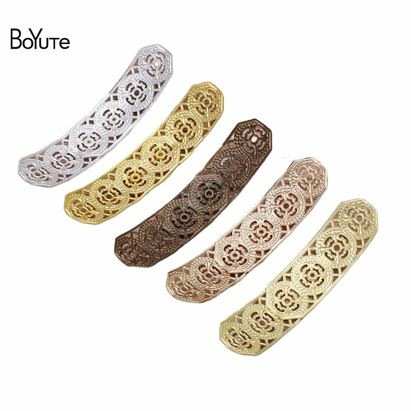 BoYuTe (20 Pieces/Lot) 15*64MM Arched Filigree Findings Metal Brass Stamping Diy Jewelry Accessories Handmade Materials