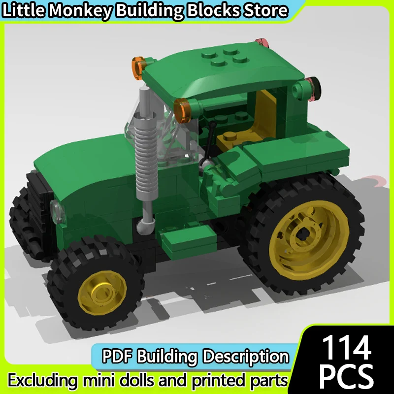 

Модель городской автомобиль MOC, строительные кирпичи, классический сельскохозяйственный маленький трактор, модульная технология, детские праздничные подарки, сборный игрушечный костюм