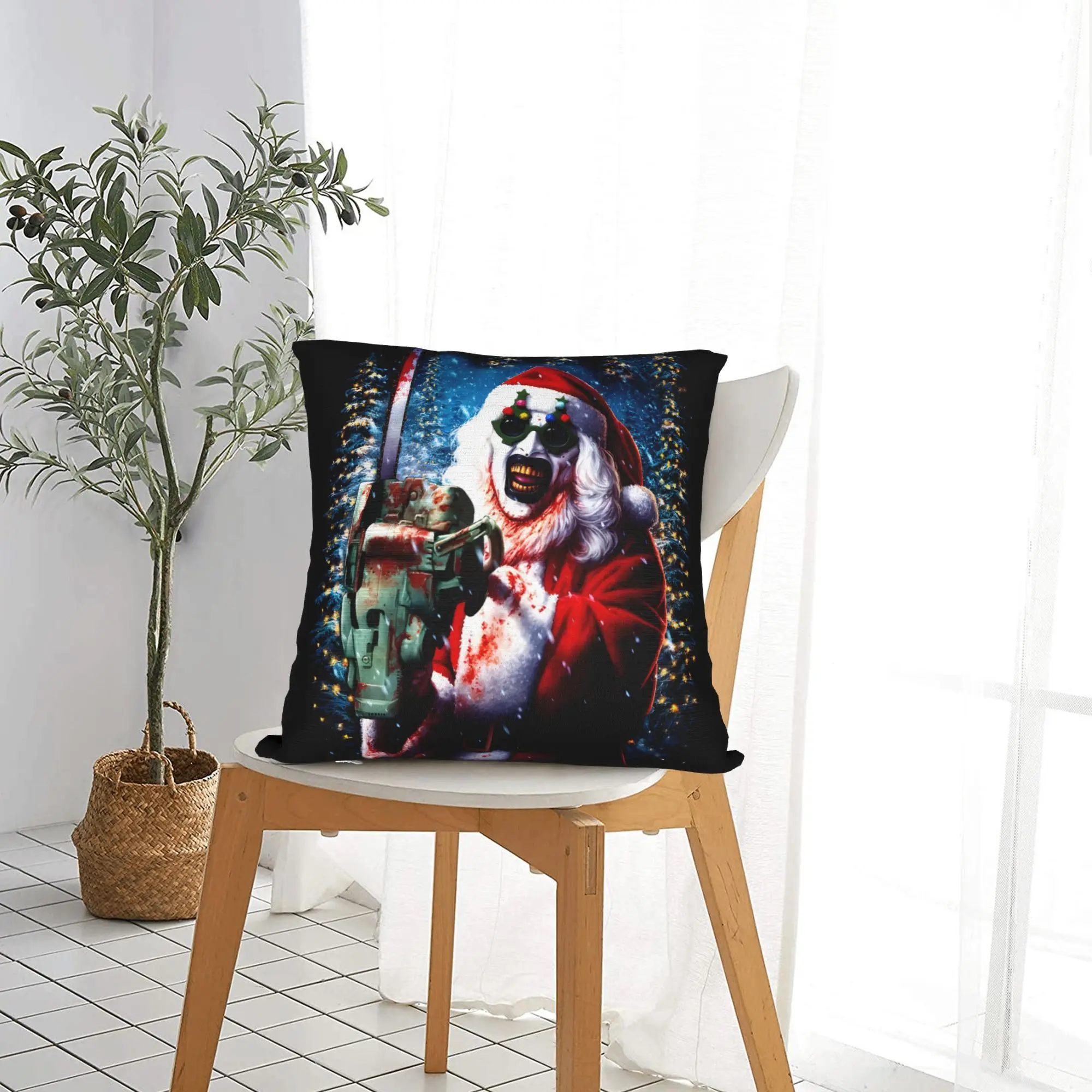 Art The Clown Terrifier Pillowcase Printed Cushion Cover Gift Halloween Throw Pillow Case Cover Home Square