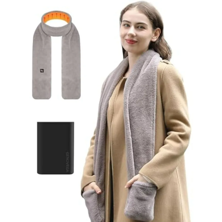 

Gevega Heated Fur Scarf for Women Unique Valentine Gifts with 6000mAh Portable Battery Intelligent Rechargeable