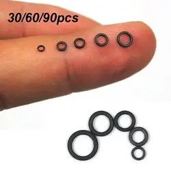 Durable Black 2mm 3.2mm 3.7mm 4.4mm 5.3mm Terminal End Tackle Accessory Flat Round Matt Tippet Rig Ring Carp Fishing O Ring