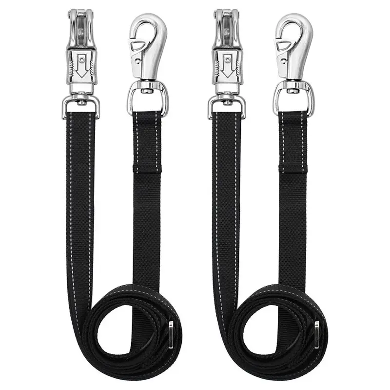 

ABUP-для крестообразных стяжек для лошадей, 2 шт., нейлоновые стяжки для прицепа, регулируемая длина от 45,2 до 78,7 дюйма, в комплект входит прочная паническая защелка и защелка Bull