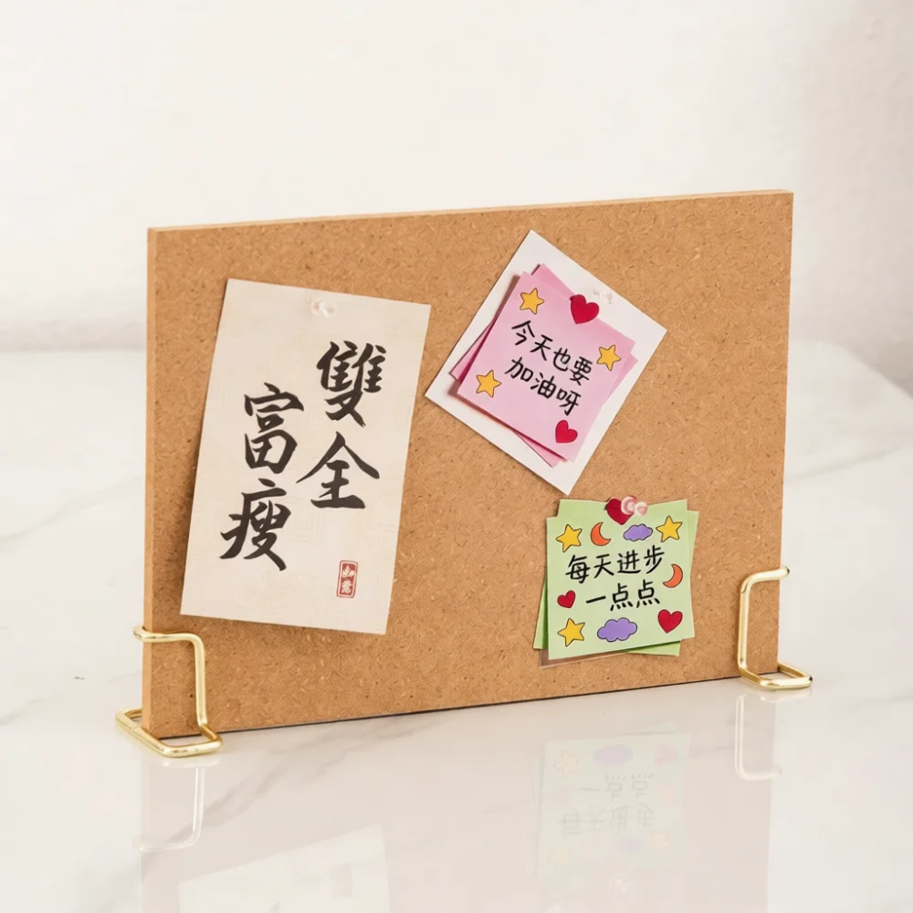 Desktop Cork Board A4 Photo Display Stand Office Memo Bulletin Message Note Holder Study Table Organizer Modern Art Decor Metal