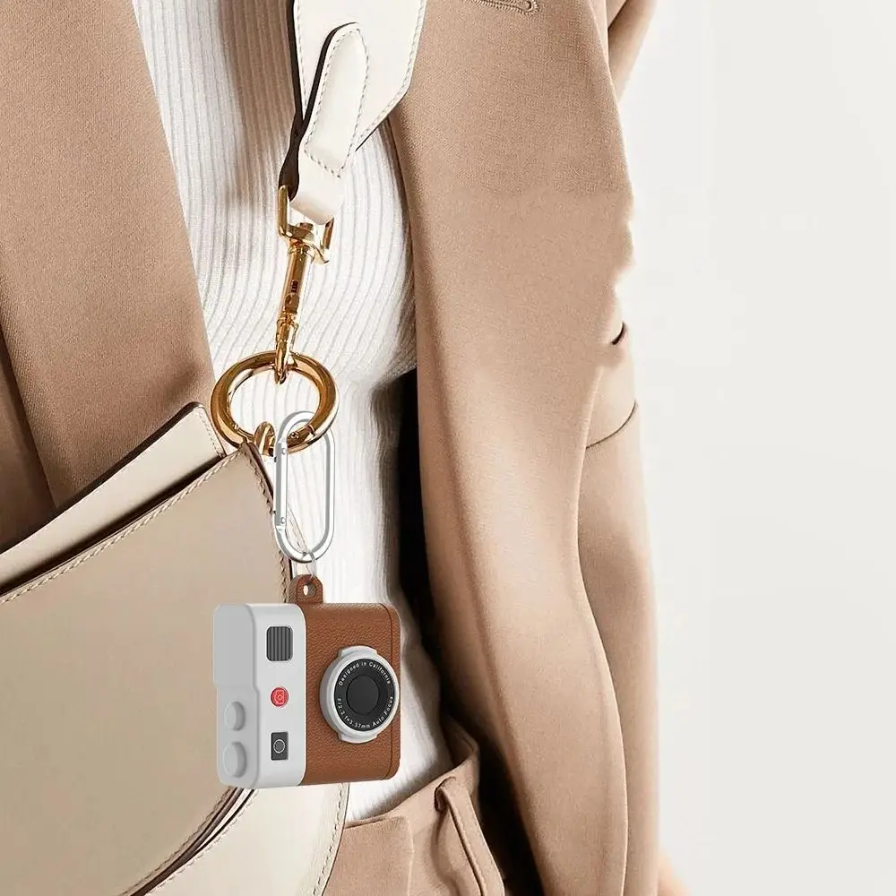 Silicone Protective Case Retro Camera Shape 3D Headphone Protector with Keychain Earphone Accessories Cover Shell for AirPods 4