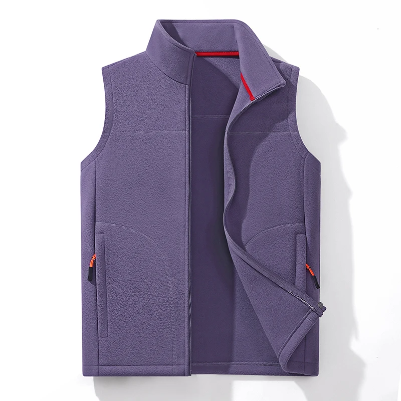 Winter Men's Outdoor Fishing Casual Plus Size Warm Vest for Couples Wearing Inside and Outside with Lamb Wool Sleeveless Vest